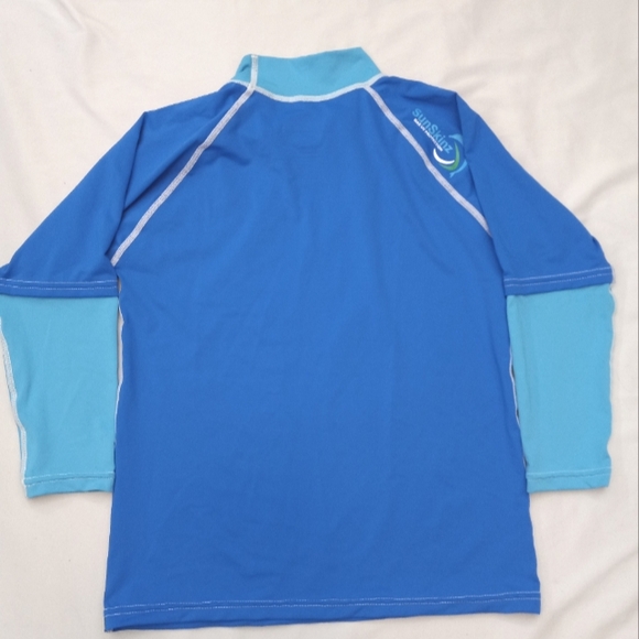 lue long sleeve boys Sun Skinz Girls Rash Guard Shirt UPF 50+ Size 12 Max UV - Picture 1 of 7